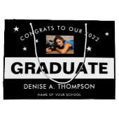 白黒卒業写真カスタム ラージペーパーバッグ (裏面)