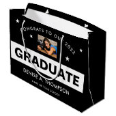 白黒卒業写真カスタム ラージペーパーバッグ (裏面アングル)