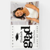 白黒卒業写真シンプルモダンはっきりした 横断幕 (縦)