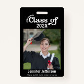 白黒卒業写真バッジ バッジ (正面)