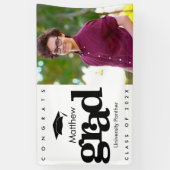 白黒卒業写真モダンはっきりしたシンプル 横断幕 (縦)