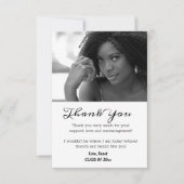 白黒卒業式ありがとうございます サンキューカード (正面)