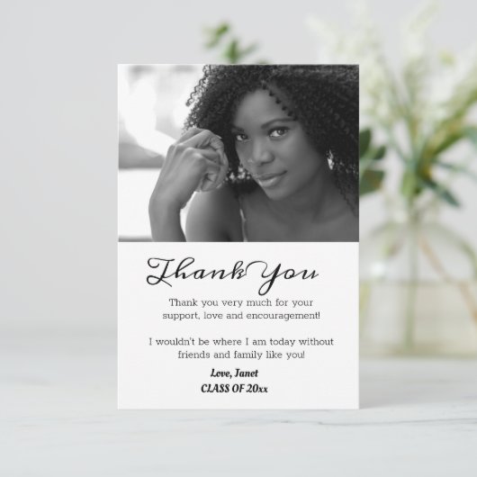 白黒卒業式ありがとうございます サンキューカード (スタンド正面)