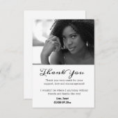 白黒卒業式ありがとうございます サンキューカード (正面/裏面)