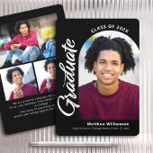 白黒卒業式4フォトアーはっきりしたチスクリプト 案内状