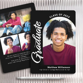 白黒卒業式4フォトアーはっきりしたチスクリプト 案内状