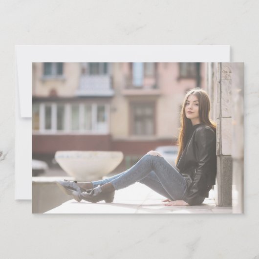 白黒卒業招待状 招待状 (裏面)