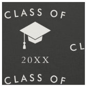 白黒卒業生 ファブリック (クローズアップ)