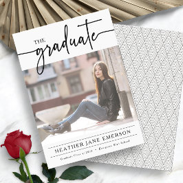 白黒卒業発表 招待状