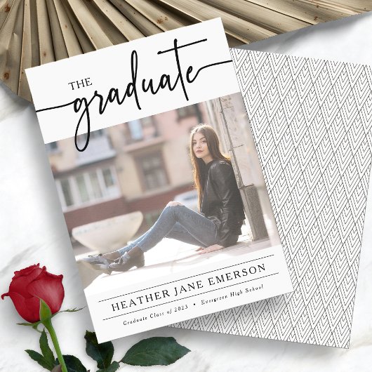 白黒卒業発表 招待状