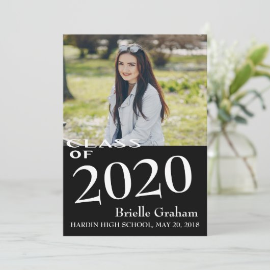 白黒卒業発表 案内状 (スタンド正面)