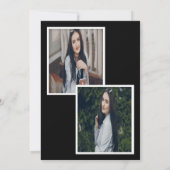 白黒卒業発表 案内状 (裏面)