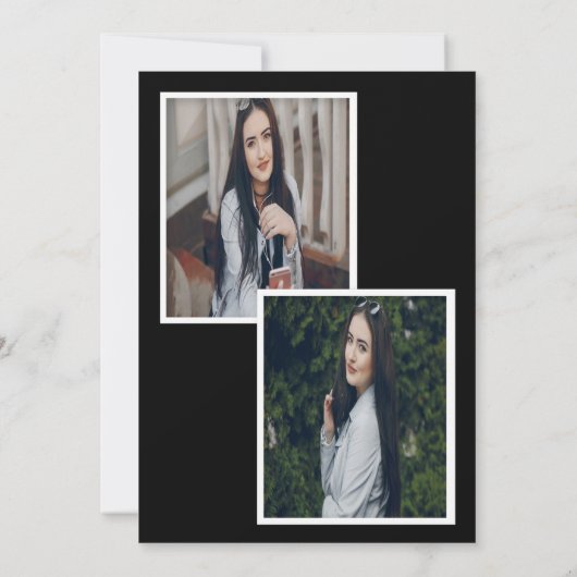 白黒卒業発表 案内状 (裏面)