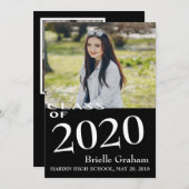 白黒卒業発表 案内状 (正面/裏面)