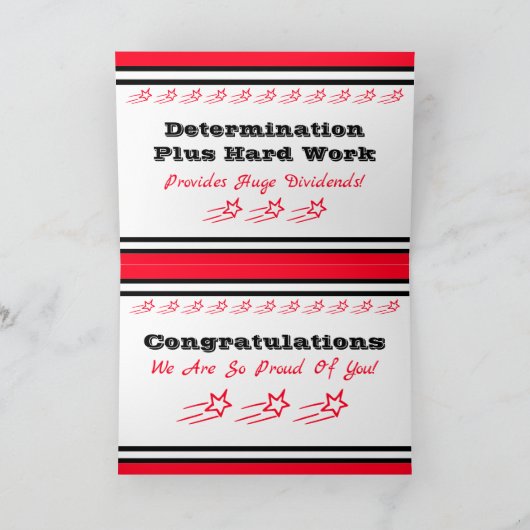 白黒卒業祝いの挨拶と 案内状 (内部)