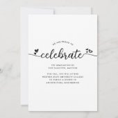 白黒卒業4写真書道ハート 案内状 (裏面)