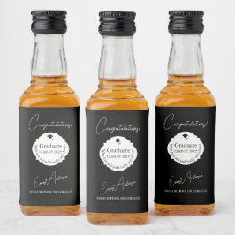 白黒卒業、卒業祝い リキュールボトルラベル