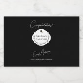 白黒卒業、卒業祝い リキュールボトルラベル (シングルラベル)