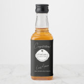 白黒卒業、卒業祝い リキュールボトルラベル (正面)