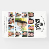 白黒卒業K-12フォトコラージュモダン 横断幕 (横)