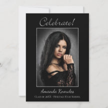 白黒印象的な写真卒業パーティー