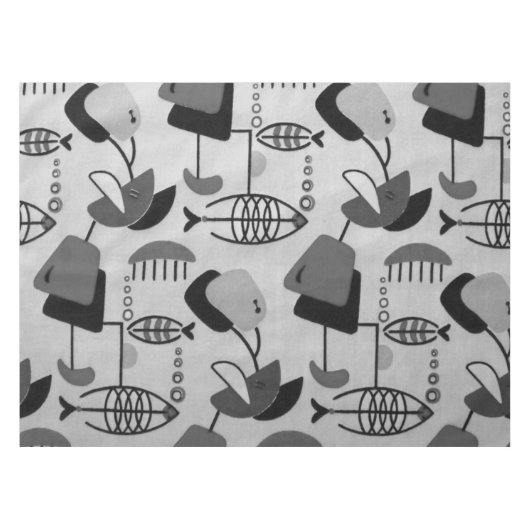 白黒原子パターンテーブルクロス テーブルクロス (正面(横))