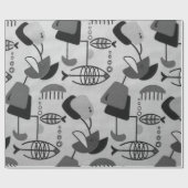 白黒原子パターン包装紙 ラッピングペーパー (フラット)