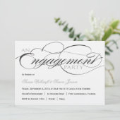 白黒原稿の婚約パーティの招待状 招待状 (スタンド正面)