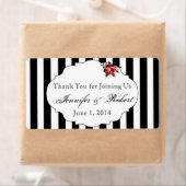 白黒及び赤バラのウォーターボトルラベル ラベル (インサイチュ)