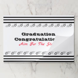 白黒及び赤卒業紙ランチョンマット ペーパーパッド