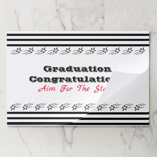 白黒及び赤卒業紙ランチョンマット ペーパーパッド (折り畳み)