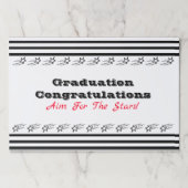 白黒及び赤卒業紙ランチョンマット ペーパーパッド (正面)