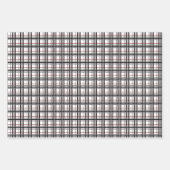 白黒及び赤格子包み紙セット ラッピングペーパーシート (正面2)