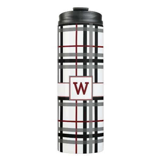 白黒及び赤格子熱タンブラー タンブラー (正面)