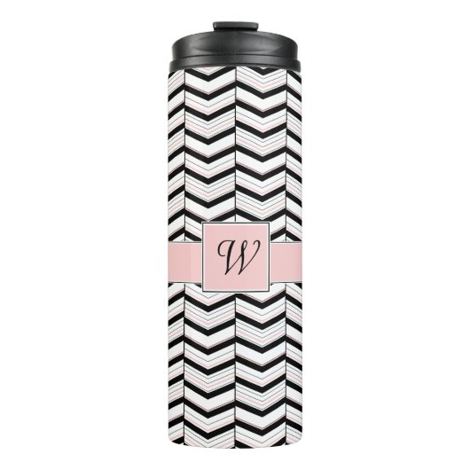 白黒及び赤面シェブロン熱タンブラー タンブラー (正面)