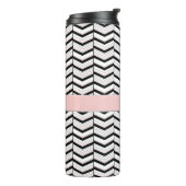 白黒及び赤面シェブロン熱タンブラー タンブラー (回転左)