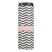 白黒及び赤面シェブロン熱タンブラー タンブラー (裏面)