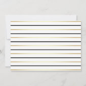 白黒及び金ゴールドの原稿及びストライプは写真を卒業させます 案内状 (裏面)