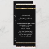 白黒及び金ゴールドグリッター結婚式 プログラム (正面/裏面)