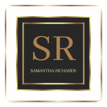 白黒及び金ゴールドモノグラム幾何学