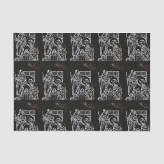 白黒及び金ゴールド出生 薄葉紙 (正面)