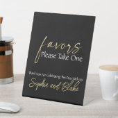 白黒及び金ゴールド結婚式の引き出物台座標識 台座サイン (インサイチュ)