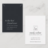 白黒友人ギフトネックレス表示カード プレイスカード (正面/裏面)