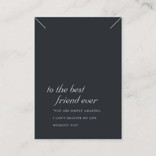 白黒友人ギフトネックレス表示カード プレイスカード (正面)