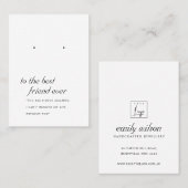 白黒友達イヤリング表示カード プレイスカード (正面/裏面)