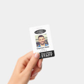 白黒取引従業員の写真IDとQRコード バッジ (手持ち)