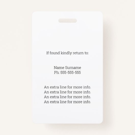 白黒取引従業員の写真IDとQRコード バッジ (裏面)