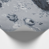 白黒古代ヴィンテージフローラ油布 ラッピングペーパー (角)