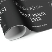 白黒司祭シンプル牧師聖職者カスタム ラッピングペーパー (ロールコーナー)