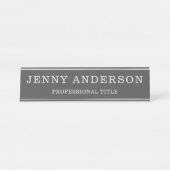 白黒名とタイトルデスク名のプレート デスクネームプレート (正面)